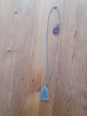 Vintage dog chain necklace with unique engraving